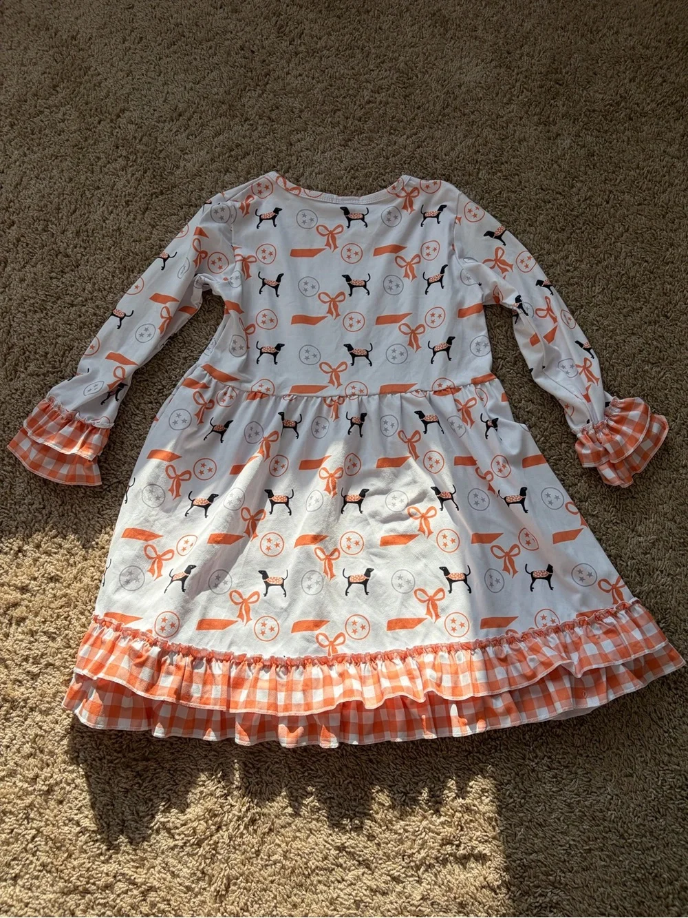 Girls Uni of TN Vol State Orange & White Dress